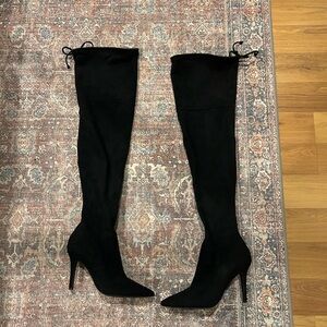 Aldo Sleek Black Over-the-Knee Boots